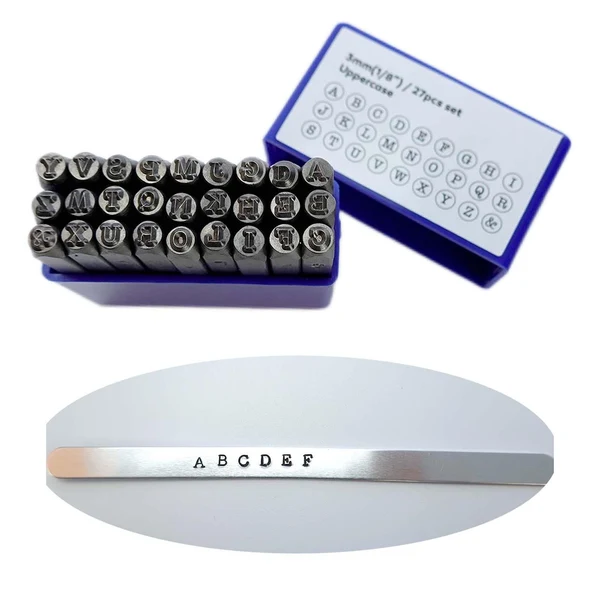 Versatile Maxbell Metal Stamping Tool Set Permanently Engrave for Leather Stainless Steel 27x Capital Letter Convenient