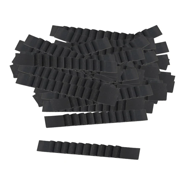 Genuine Maxbell 100Pcs Silicone Hanger Strips with Fins Adhesive Clothes Hanger Grips Black 10x90mm Smart