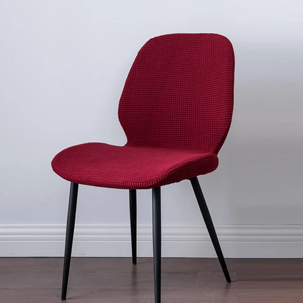 Fine Maxbell Curved Dining Chair Cover Conferences Celebrations Home Hotel Slipcover wine red Clean