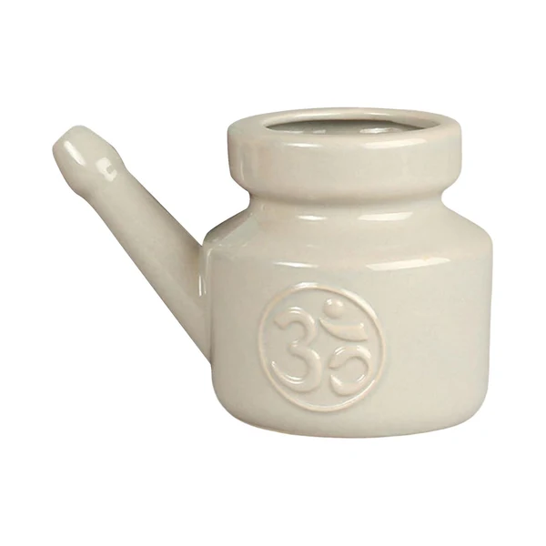 Fast Maxbell Ceramic Neti Pot Leakproof Sinus Rinse Pot Durable for Nasal Cleansing 350ml Gray