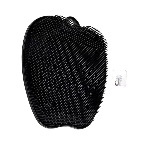 Detailed Maxbell Shower Foot Scrubber Mat Anti Slip Clean Feet Without Bending for Shower Black Solid