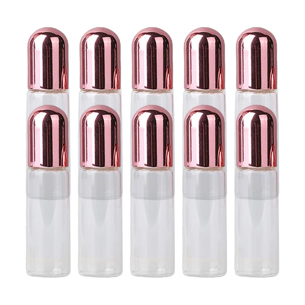 Green Maxbell 10x Essential Oil Roller Bottles Clear Glass Roll On Perfume Bottles Mini 5ml Consistent