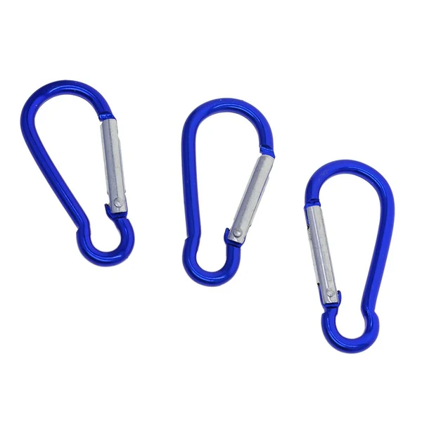 Official Maxbell 20 Piece D Shape Sports Hiking Carabiner Buckle Snap Spring Clip Hook Blue Fine Crafted