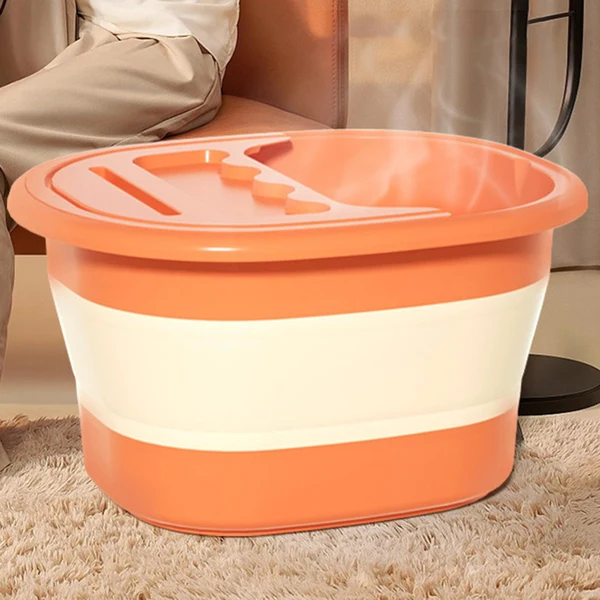 Pure Maxbell Foot Bath Tub Folding Foot Bath Bucket Foot SPA Bath Massager for Camping Orange Efficient