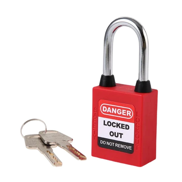 Dependable Maxbell Lockout Tagout Locks Safety Padlocksteel Shackle Lightweight Red Professional