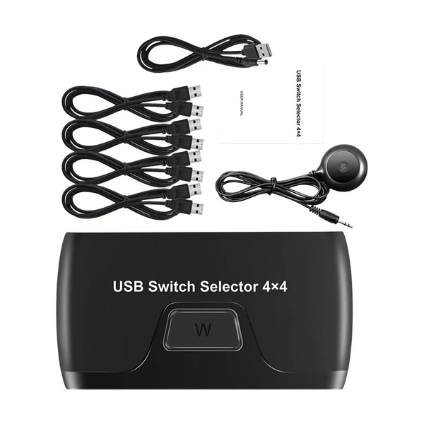 Refined Maxbell USB Switch Selector 4 Port for PC Sharing Durable Save Space for Keyboard Exclusive