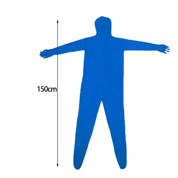Secure Maxbell Green Screen Bodysuit Full Body Greenman Suit for Photography Photo Film blue 150cm Comfortable