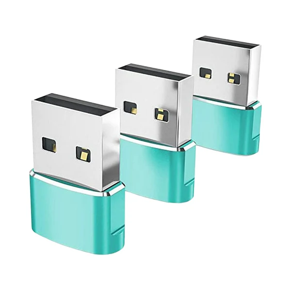 Minimalist Maxbell 3Pcs Type-C 3.1 to USB 2.0 Adapter Plug Data Transmission for Headphones Green Contemporary