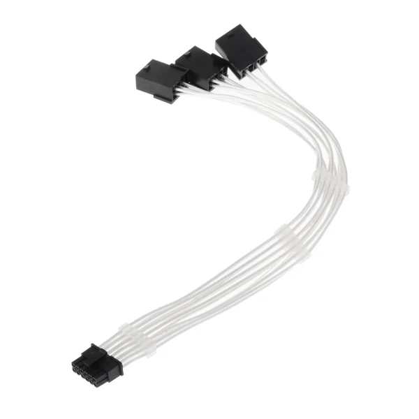 Genuine Maxbell Extension Cables Extender 12 4 Pin to 3 GPU 8Pins 30cm 18AWG for RTX3090Ti white Contemporary