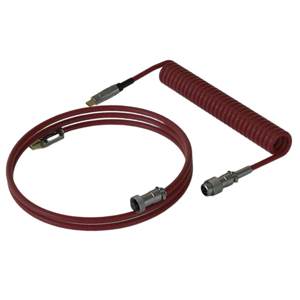 Secure Maxbell Mechanical Keyboard USB C Coiled Aviation Cable Length 5ft Accessory Stylish Red Fine Crafted