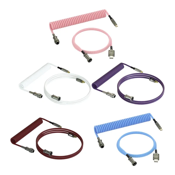 Innovative Maxbell Mechanical Keyboard USB C Coiled Aviation Cable Length 5ft Accessory Stylish White Functional
