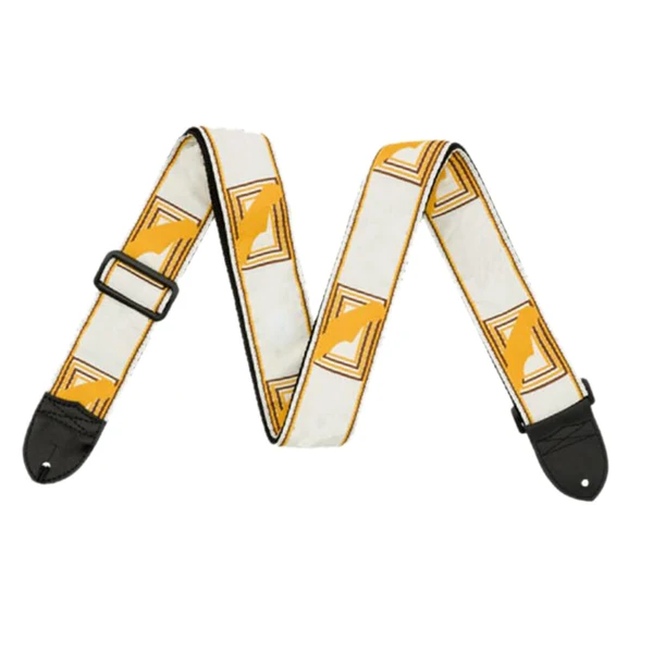 Expertly Made Maxbell Guitar Strap Thickening Embroidered widening Polyester for Bass Acoustic White Yellow Fine