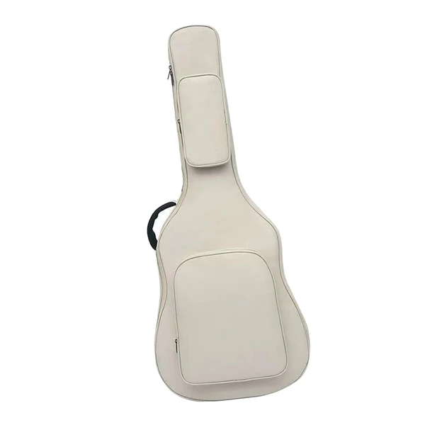 Expertly Made Maxbell Acoustic Guitar Bag with Pockets Backpack Adjustable Shoulder Strap for Bass Beige Relaxed