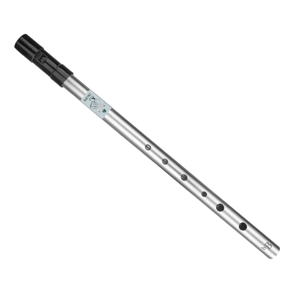Natural Maxbell Portable Flute Whistling Music Instrument Tin Whistle for Beginners Kids 37cm Argent Solid