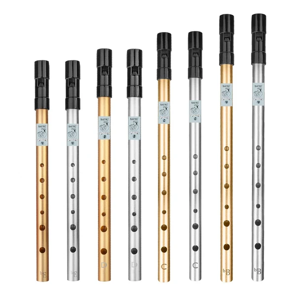 Flexible Maxbell Portable Flute Whistling Music Instrument Tin Whistle for Beginners Kids 27.5cm Aureate Breathable