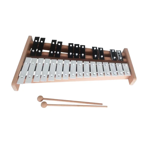 Excellent Maxbell 27 Note Glockenspiel Xylophone Lightweight Wooden Base Aluminum Bars Compact Style B Elite