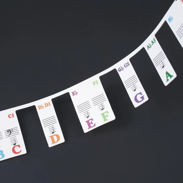 High-Grade Maxbell Piano Music Note Sticker with Colorful Bigger Letter Music Note for 88 key Healthy