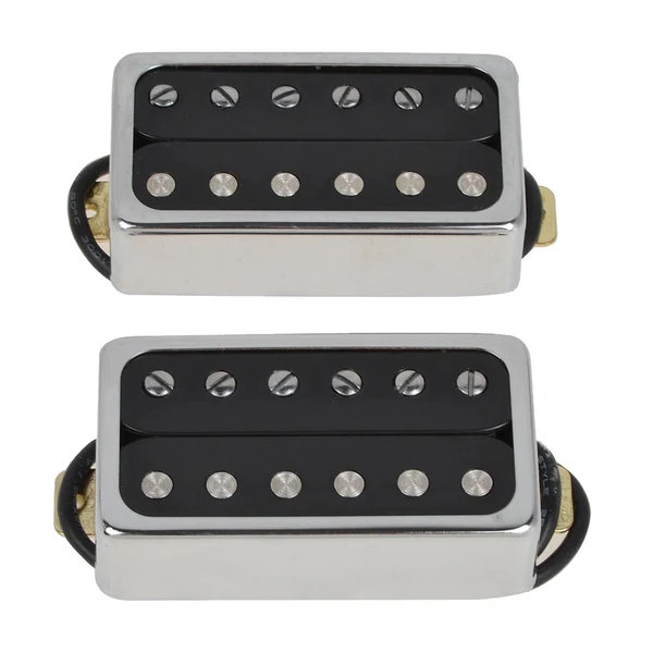 Excellent Maxbell Double Coil Pickups Set for 6 Strings Electric Guitar Accessories Parts Black Argent O Soft
