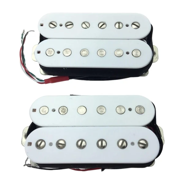 Smart Maxbell 2 Pieces Guitar Pickup Double Coil Humbucker Low Noise for Electric Guitar White Lightweight