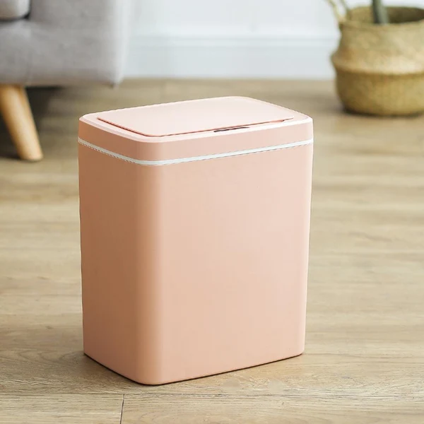 Advanced Maxbell Intelligent Trash Can Waste Bin Home Bedroom Toilet Supplies Waterproof pink battery 16L Consistent
