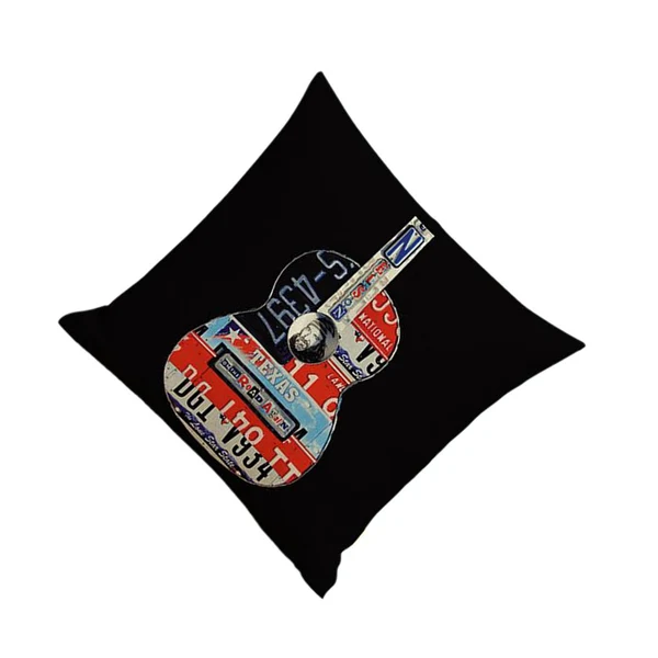 Premium Material Maxbell Vintage Cotton Linen Throw Pillow Case Waist Bolster Cushion Cover Guitar 3 Recyclable