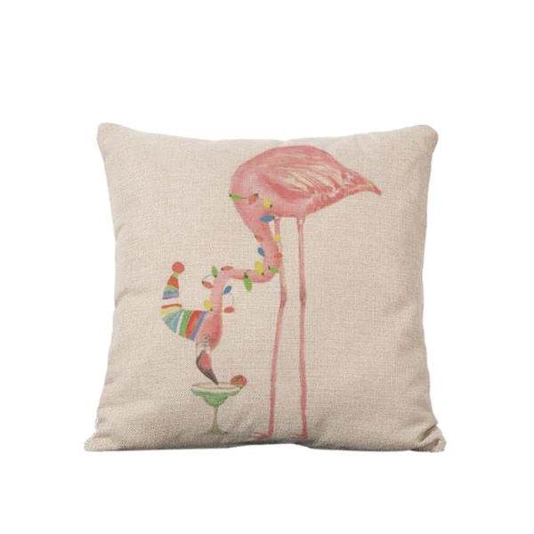 Luxury Maxbell Vintage Cotton Linen Throw Pillow Case Cushion Cover Sofa Decor Flamingo 3 Exclusive