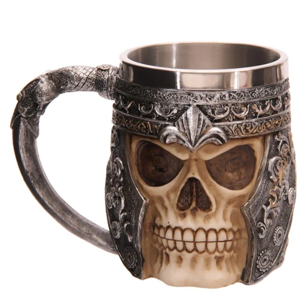 Certified Maxbell Striking Warrior Tankard Viking Skull Beer Mug Drinkware Vessel 301-400ml Modern