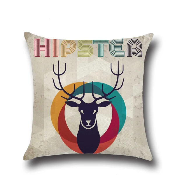 Crafted Maxbell Cotton Linen Reindeer Print Pillow Case Cushion Cover Home Christmas Bed Decor 1 Carefully Designed