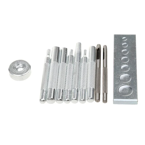 Eco-Friendly Maxbell 11pcs Hollow Punch Fastener Set Leather Craft DIY Gasket Belts Bags Hole Making Elegant