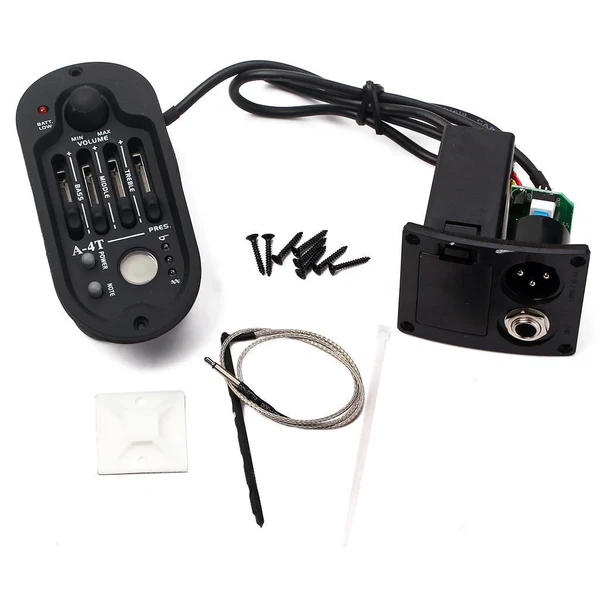 Efficient Maxbell 4 Band A-4T EQ Folk Guitar Preamp Equalizer Piezo Pickup with LCD Tuner 10cm Proven