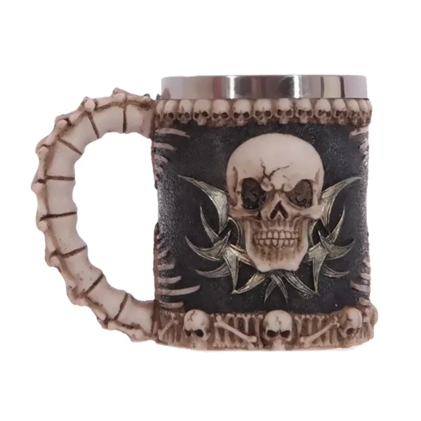 Optimized Maxbell Creative Skull Mug Stainless Steel Drinkware Skeleton Resin Halloween Gift 2 Reliable
