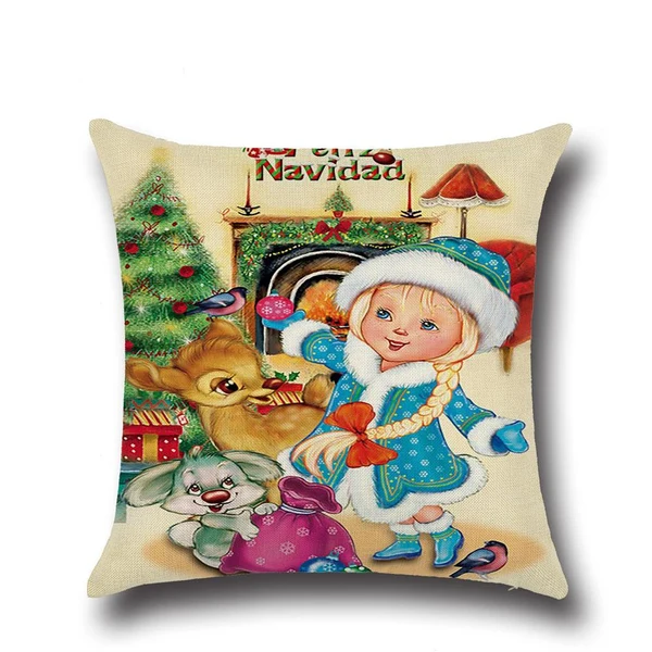 Genuine Maxbell Cotton Linen Nap Cushion Cover Home Decor Throw Pillow Case Christmas Decor Santa 9 Elite