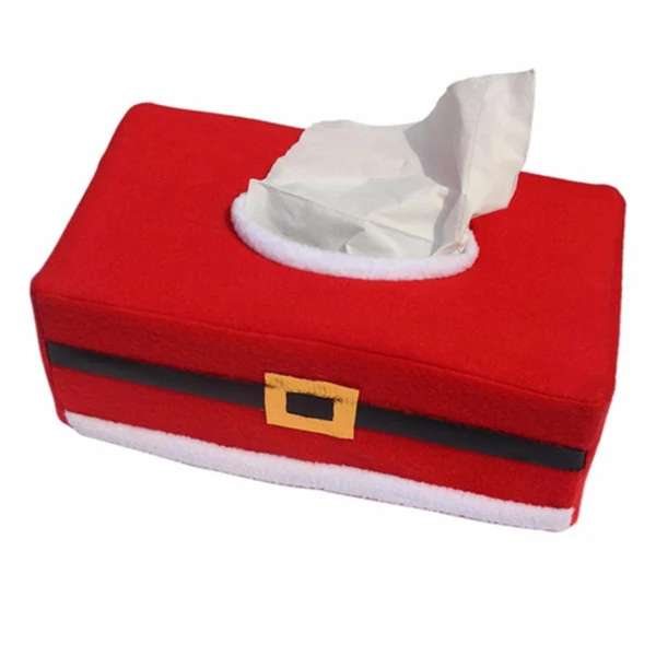 Dependable Maxbell Red Flannelette Christmas Rectangle Tissue Holder Home Hotel Office Decor Quality