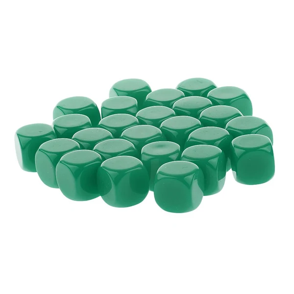 Top-Quality Maxbell Pack of 25pcs Opaque Green Blank D6 Six Sided Dice Teaching Resources Party Supplies Relaxed