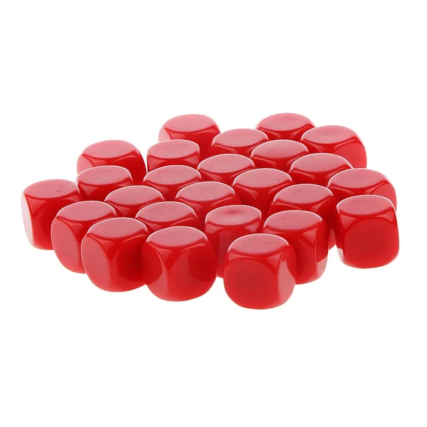 Unique Maxbell Pack of 25pcs Opaque Red Blank D6 Six Sided Dice Teaching Resources Party Supplies Solid
