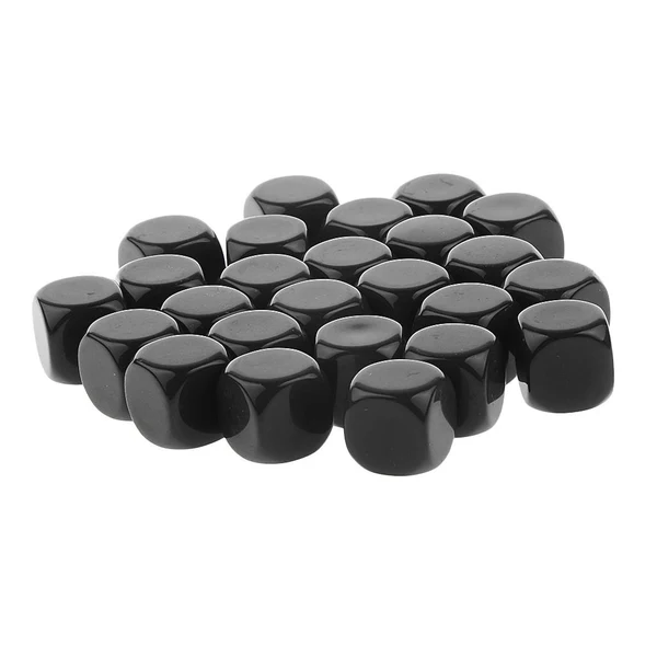 Original Maxbell Pack of 25pcs Opaque Black Blank D6 Six Sided Dice Teaching Resources Party Supplies Lightweight