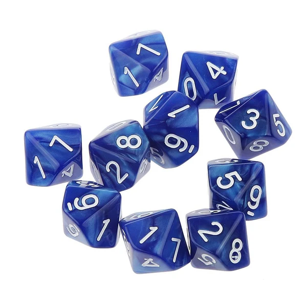 Proven Maxbell Pack of 10pcs Pearl Blue D10 Ten Sided Game Dice D D TRPG Games Party Supplies Toys Optimized