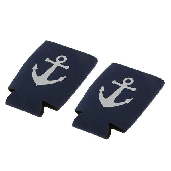 Reusable Maxbell 1 Pair Nautical Anchor Soda Beer Bottle Tin Can Cooler Sleeve Holder Wrap Elite