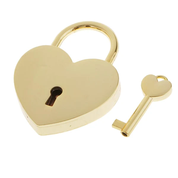 Flexible Maxbell Mini Heart Shaped Padlock with Key Travel Luggage Suitcase Safety Lock Set - Golden L Natural