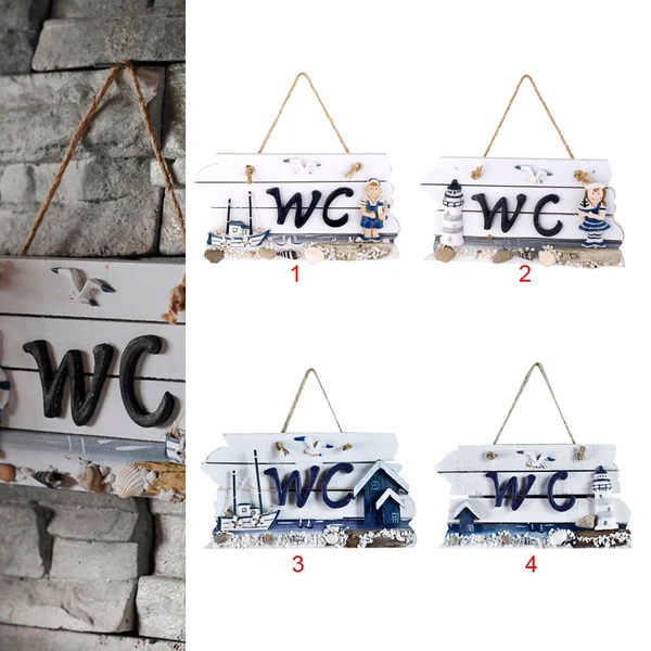 Consistent Maxbell Nautical Hand Carved Hanging Wooden WC DIGN Bathroom Plaque Art Poster Board House Smart