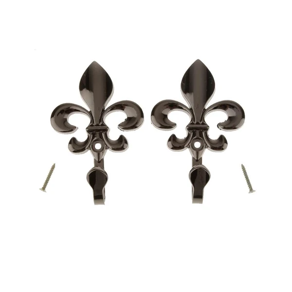 Recyclable Maxbell 1 Pair of Wall Door Hook Curtain Coat Hat Clothes Towel Hanger Wall Mounted Black Consistent