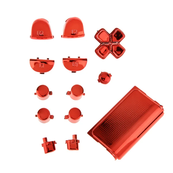 Outstanding Maxbell Red-Chrome Plating Buttons Housing and Touchpad for PS4 Controller Shell Protection Easy Install Authentic