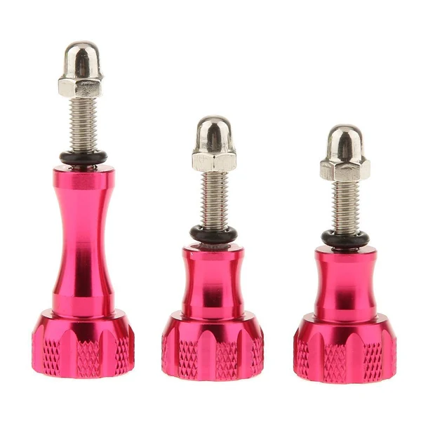 Smooth Rose Red-Aluminum Stainless Thumb Knob Bolt Nut Screw Set for GoPro Hero3 3 2 1 Camera Accessories Fastening Easy Install Responsible