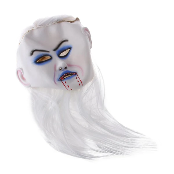 Luxury Maxbell Terror White Hair Latex Mask Halloween Trick Horror Costume Cosplay Props Proven