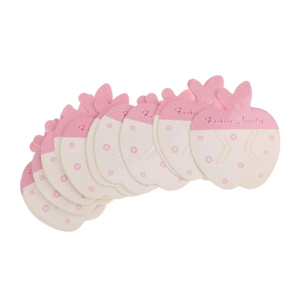 Organic Maxbell 50pcs pack Pink Apple Shape Hair Clip Card Paper Jewelry Display Cards Proven