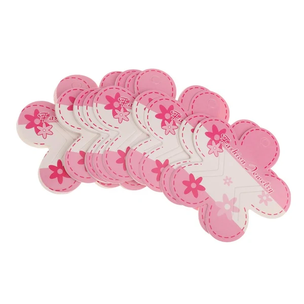 Quality Maxbell 50pcs pack Pink Plum Flower Shape Paper Hair Clip Jewllery Display Cards Crafted