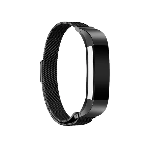 Natural Maxbell Stainless Mesh Milanese Magnetic Loop Watch Band Strap Bracelet For FitBit Alta Black Casual