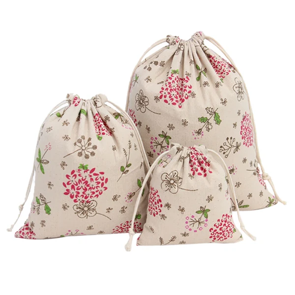 Pure Maxbell 3Pcs Sets Plants Printed Drawstring Sack Dress Underwear Shoes Laundry Storage Bags Tote Excellent