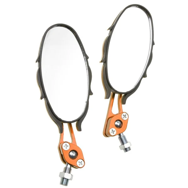 Detailed Maxbell Universal 10mm Motorcycle Fire Rear View Mirrors Reflector Stylish Design for Sports Bike Chopper ATV Quads Gold Dependable