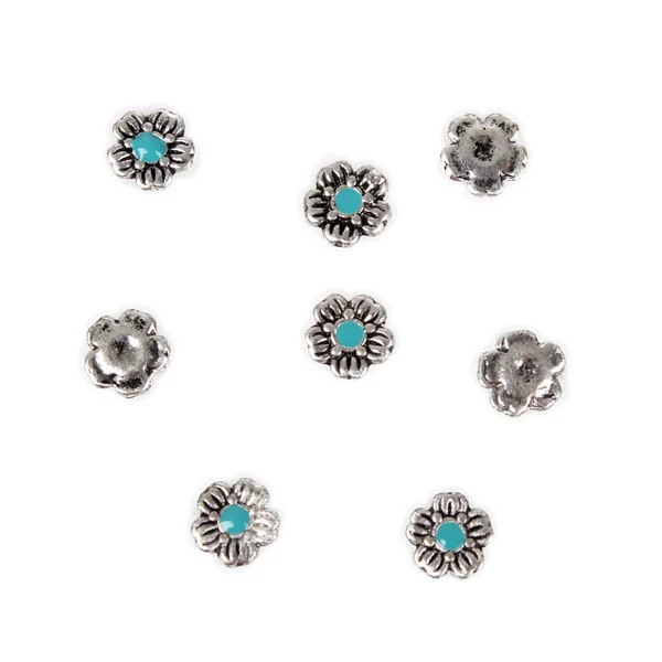 Advanced Maxbell 100Pcs 3D Nail Art Decoration Retro Alloy Flower Jewelry Glitter Rhinestones DIY Decorations Superior